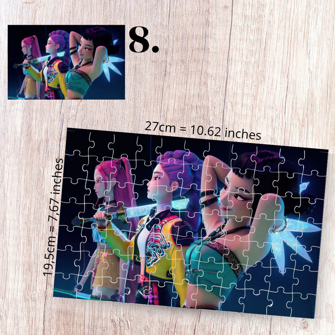 K-Pop Demon Hunters Inspired Puzzle | 88 Piece Fan Art | Sony Pictures Animation Aesthetic Collectible | Sun-Hee & Bora | Korean Fantasy Puzzle Gift