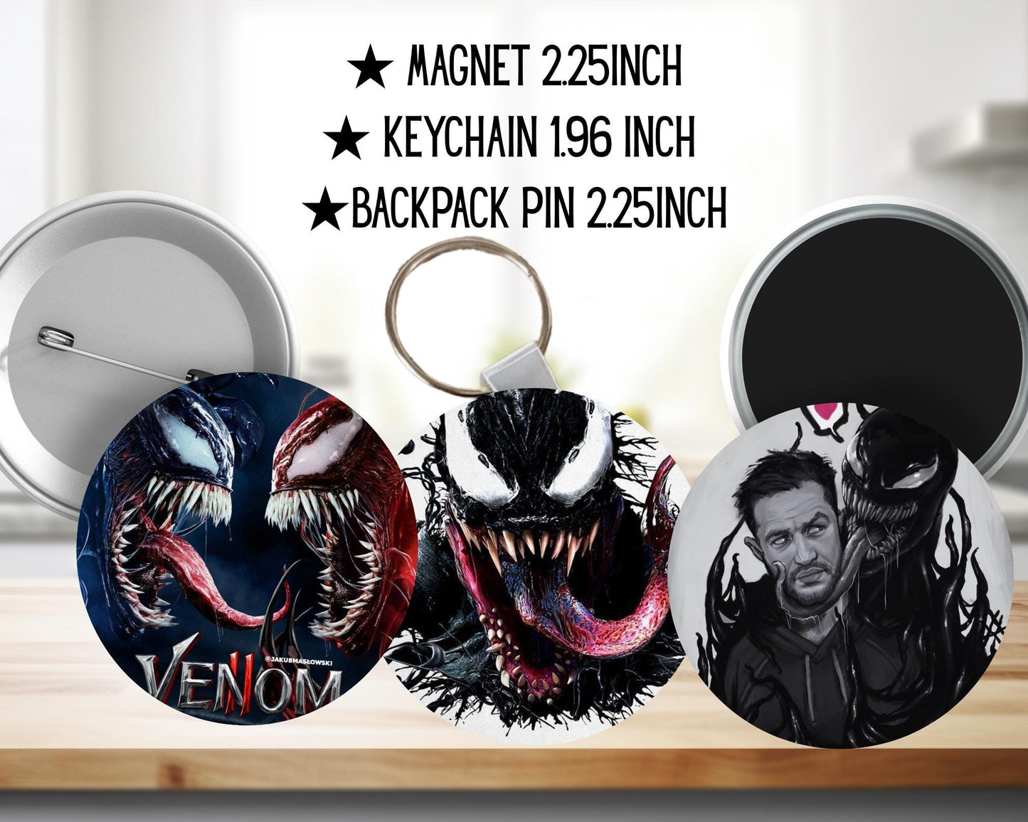 Venom | Backpack pin | Magnet | Keychain