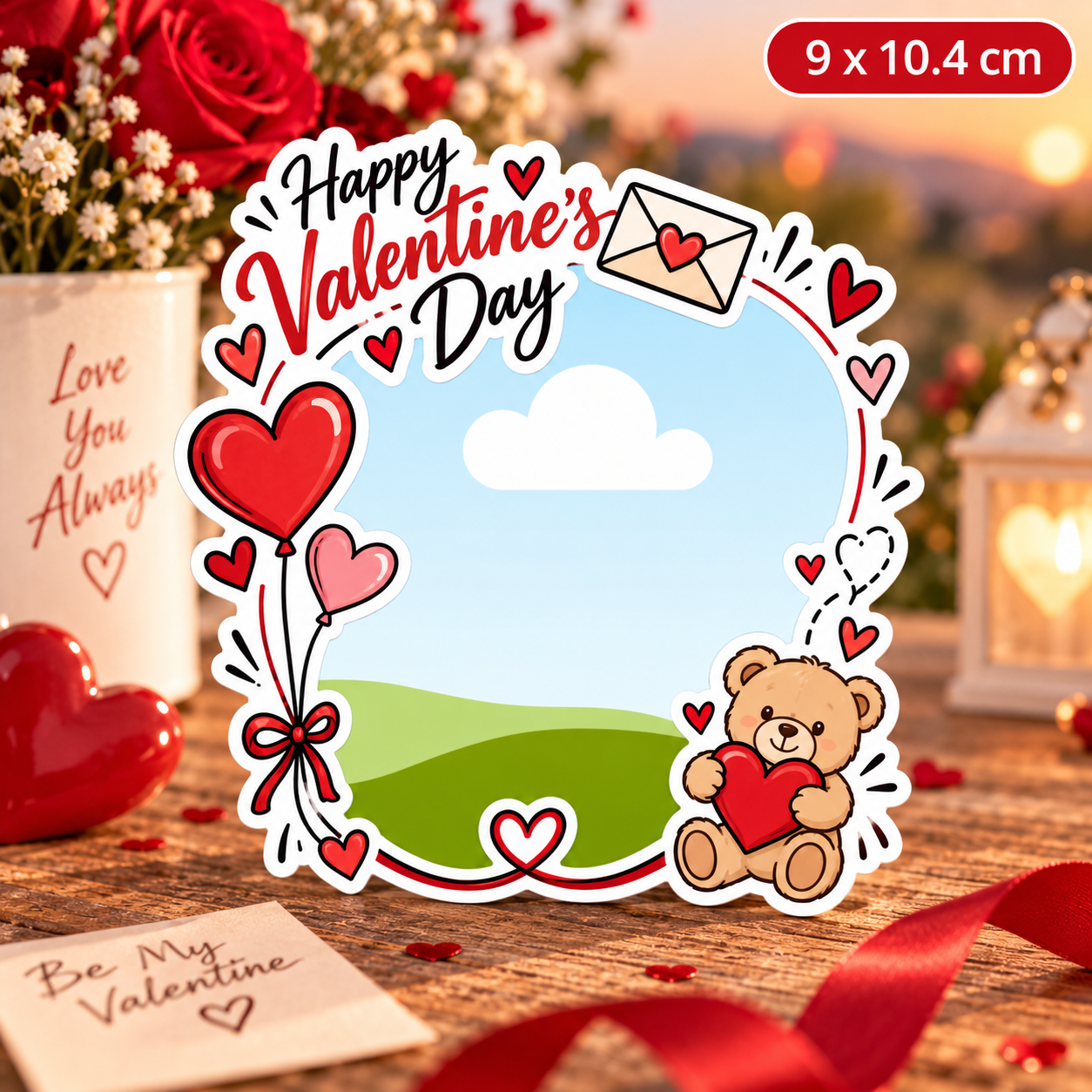 Personalizowany magnes ze zdjęciem Happy Valentine’s Day