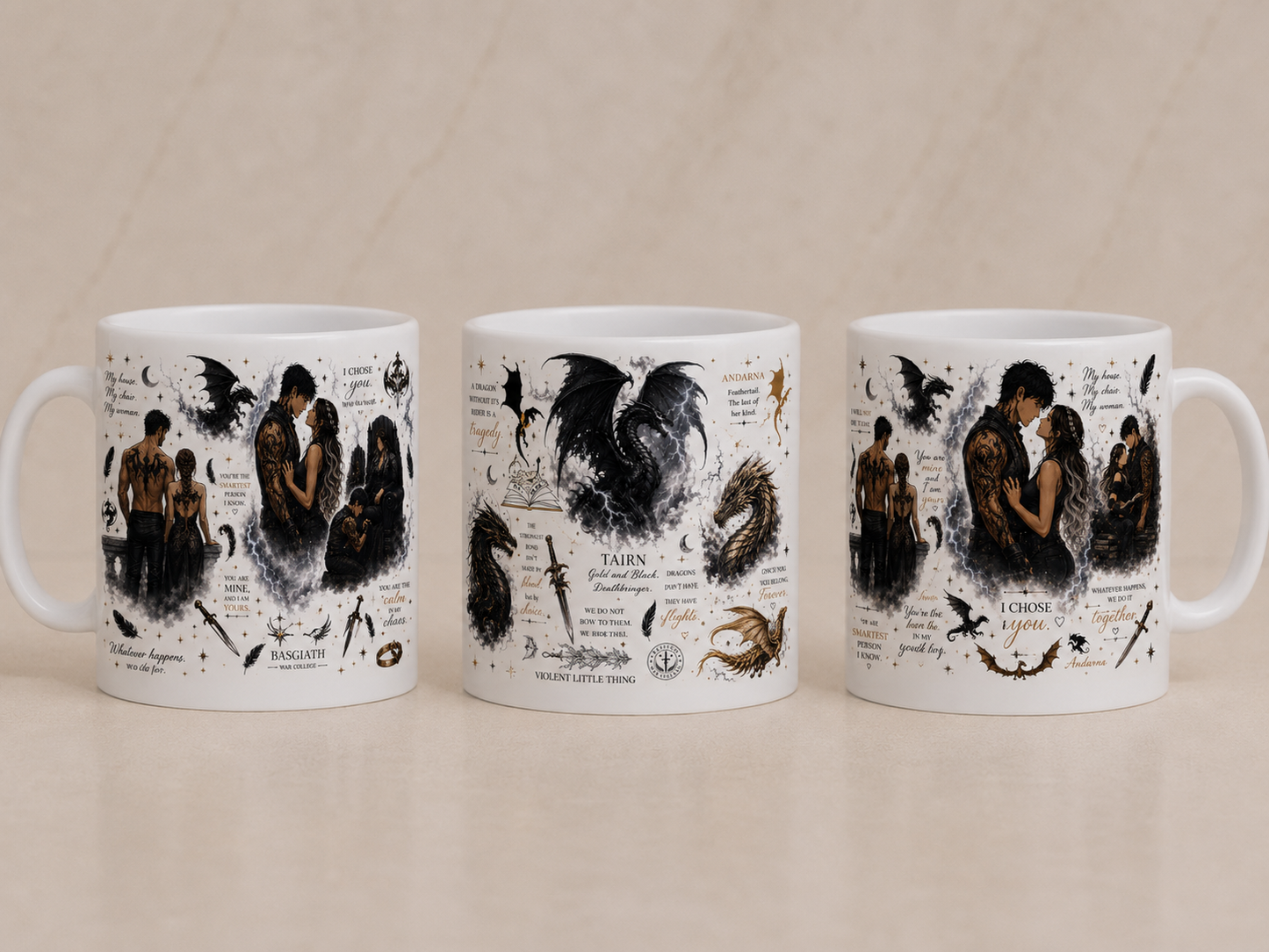 Ceramic Mug 330 ml - Fourth Wing Inspired