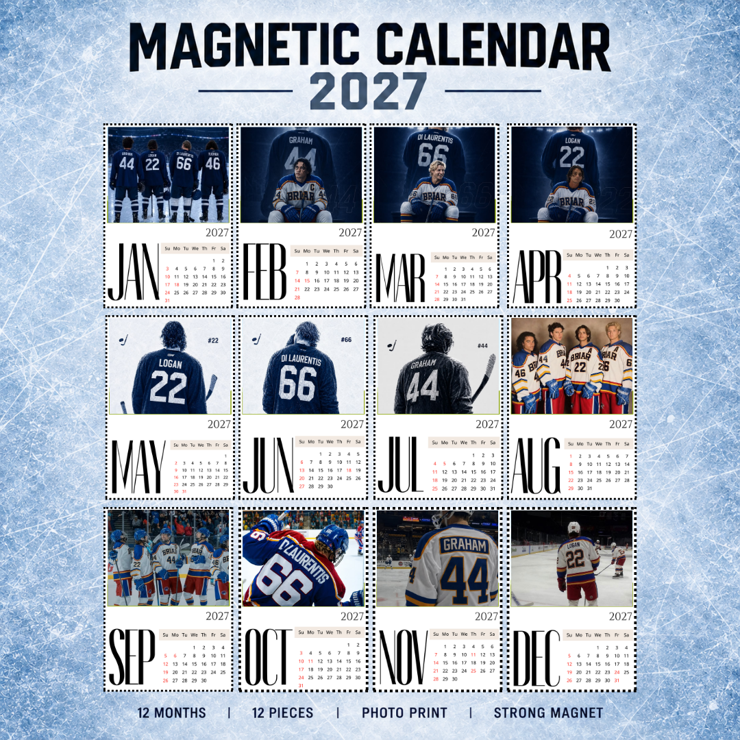 Kalendarz magnetyczny 2027 – Off Campus, Dean, Logan, Garrett