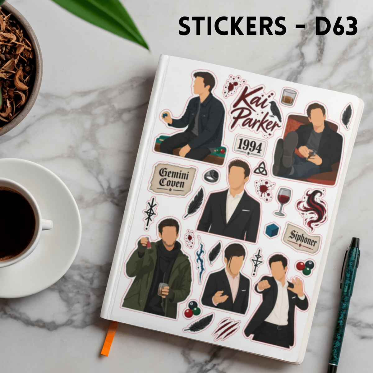 Arkusz naklejek – Pamiętniki Wampirów / The Vampire Diaries – Kai Parker  (D63)