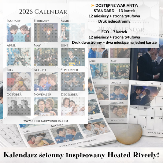 Kalendarz ścienny 2026 inspirowany Heated Riverly – A3, autorski projekt fan-made