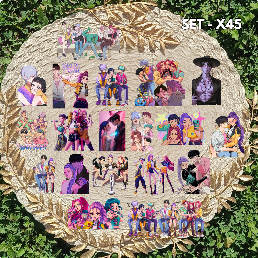 Kpop Demon Hunters Inspired Sticker Pack | Anime Fan Art Vinyl Stickers