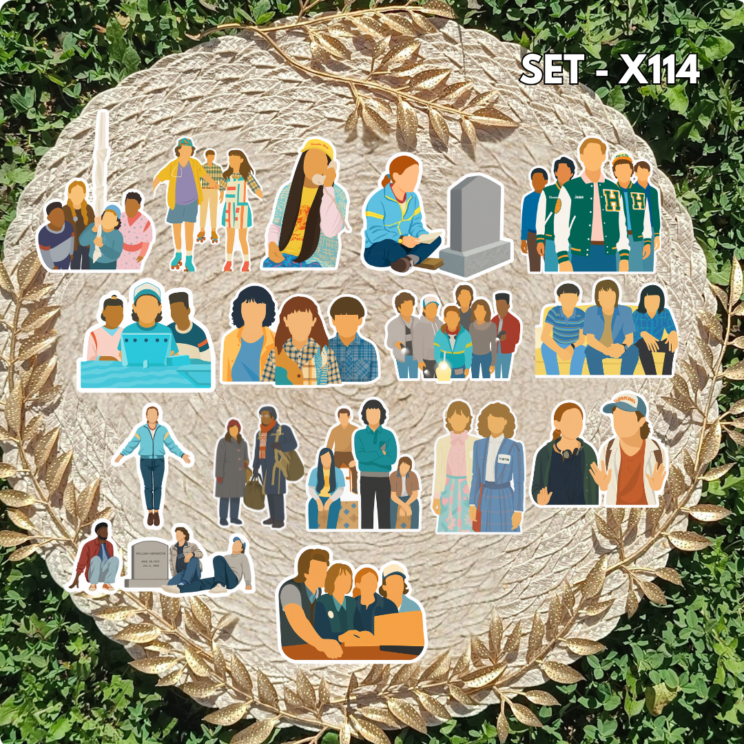 Stranger Things Inspired Vinyl Sticker Pack: 80s Retro Mystery Fan Art