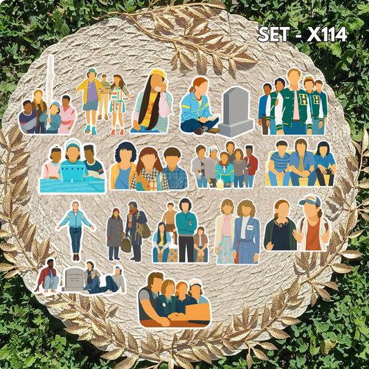 Zestaw naklejek Stranger Things / Stranger Things – Hawkins, Eleven, Upside Down