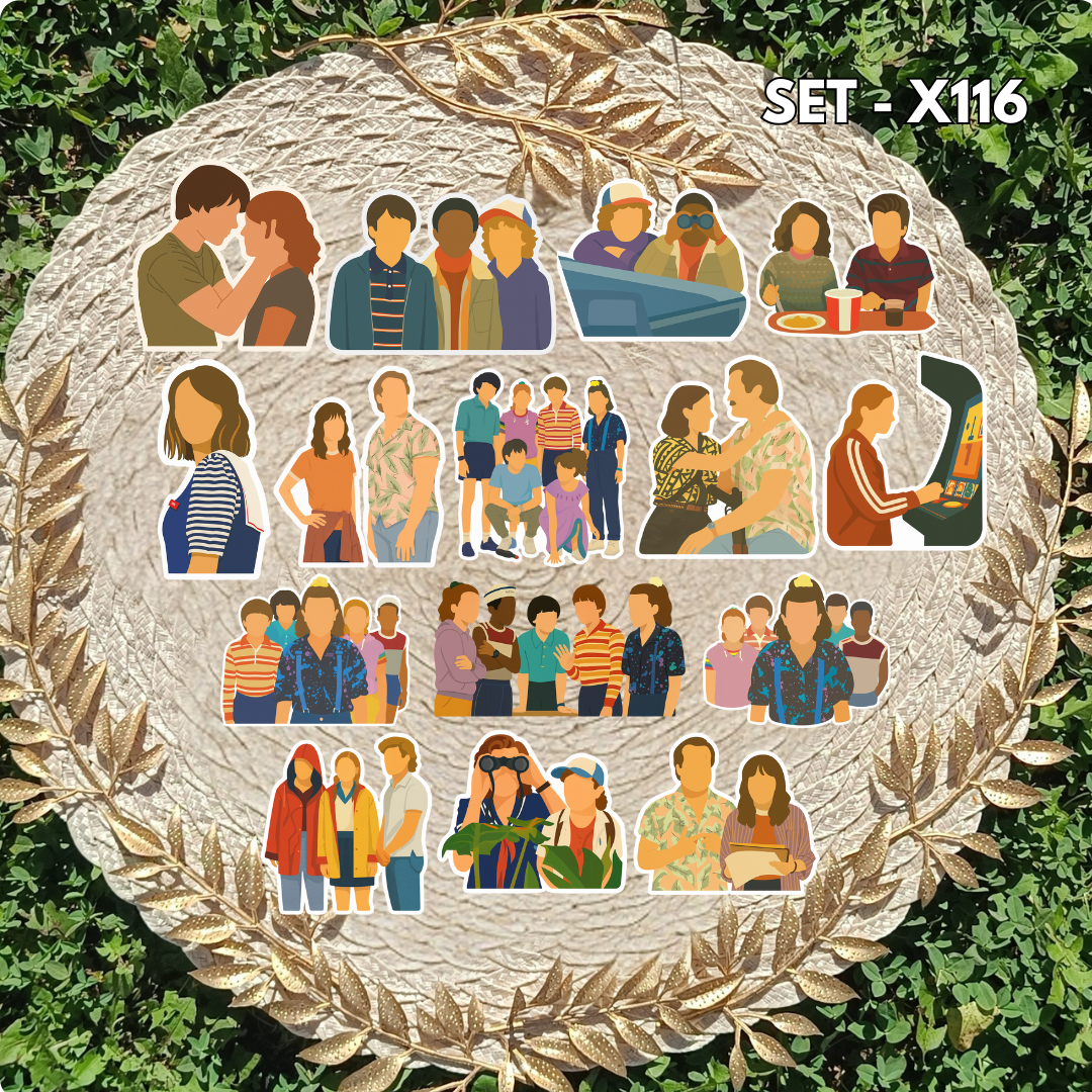 Zestaw naklejek Stranger Things / Stranger Things – Hawkins, Eleven, Upside Down