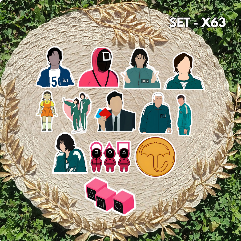 Squid Game Inspired Sticker Pack | Netflix Survival Series Fan Art Vinyl Stickers