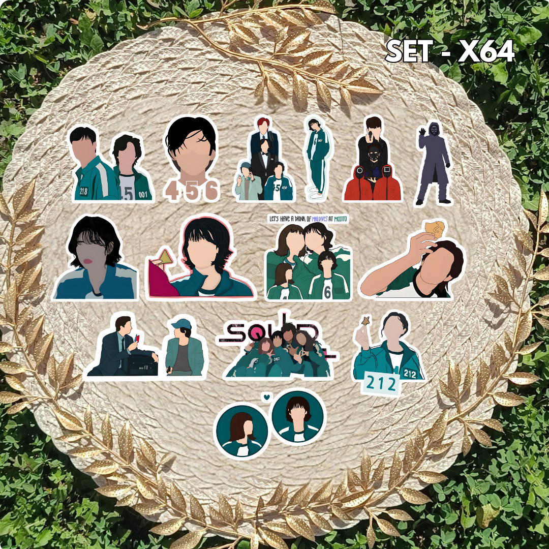 Squid Game Inspired Sticker Pack | Netflix Survival Series Fan Art Vinyl Stickers