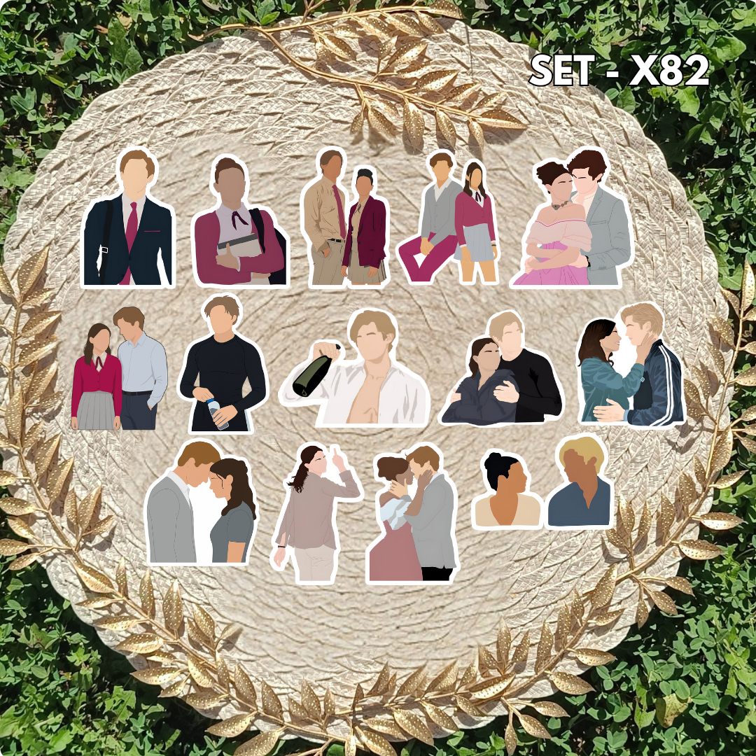 Bookish Romance Maxton Hall Stickers | Boarding School Faceless Couple Vinyl Decals