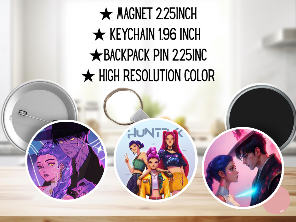 K-Pop The Money Hunters | Inspired Pins, Magnets & Keychains | Aesthetic K-Pop Gift for Fans