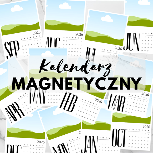 Personalizowany Kalendarz Magnetyczny 2026 – 12 Własnych Zdjęć – Wybierz Miesiąc Startowy