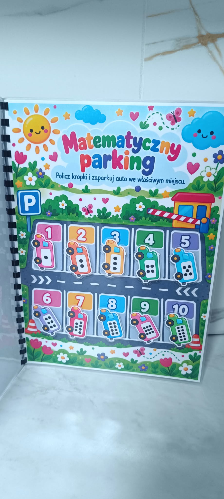 Matematyka 4+ – Książeczka interaktywna na rzepy A4 | Nauka liczenia, dodawania i odejmowania