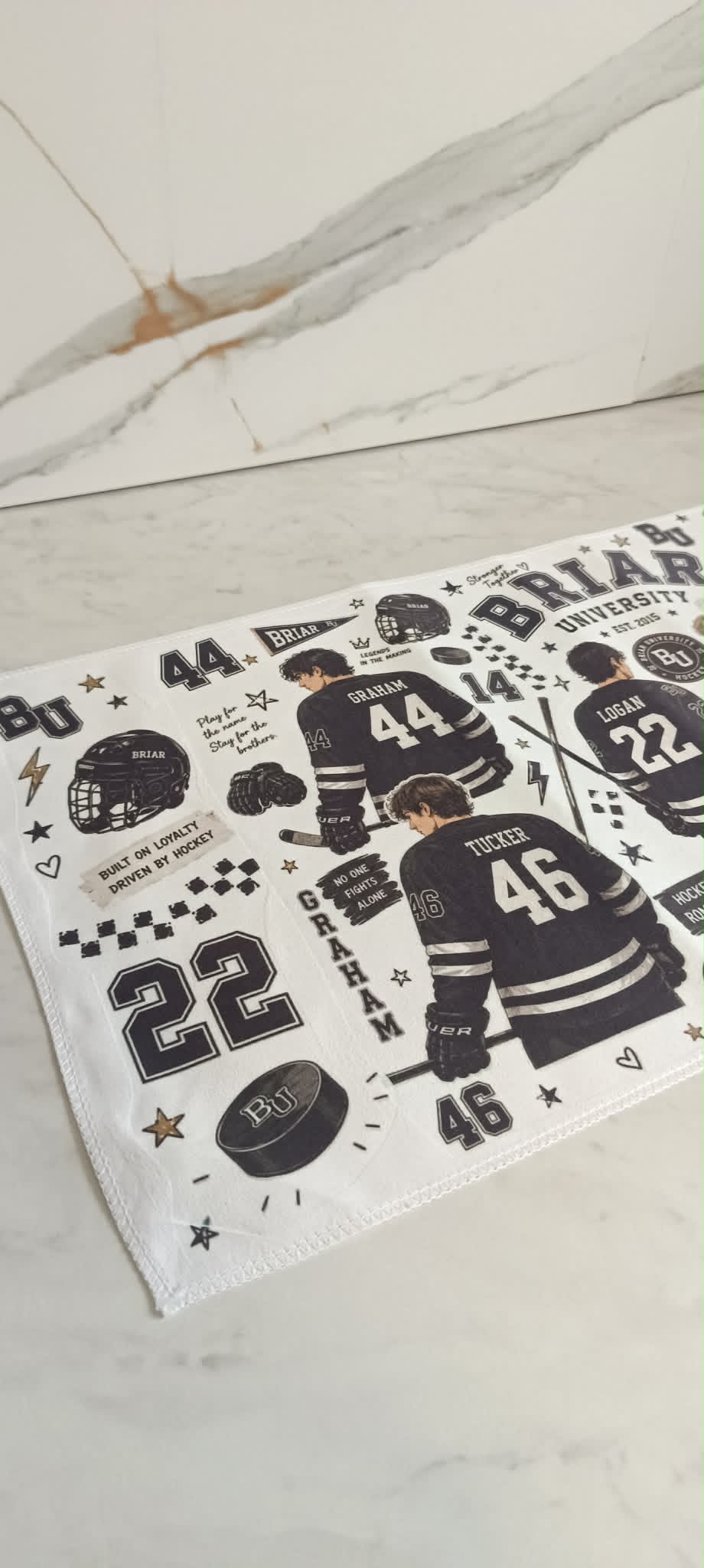 Briar University Inspired Towel – Hockey Romance Aesthetic – Off Campus Inspired