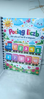Matematyka 4+ – Książeczka interaktywna na rzepy A4 | Nauka liczenia, dodawania i odejmowania