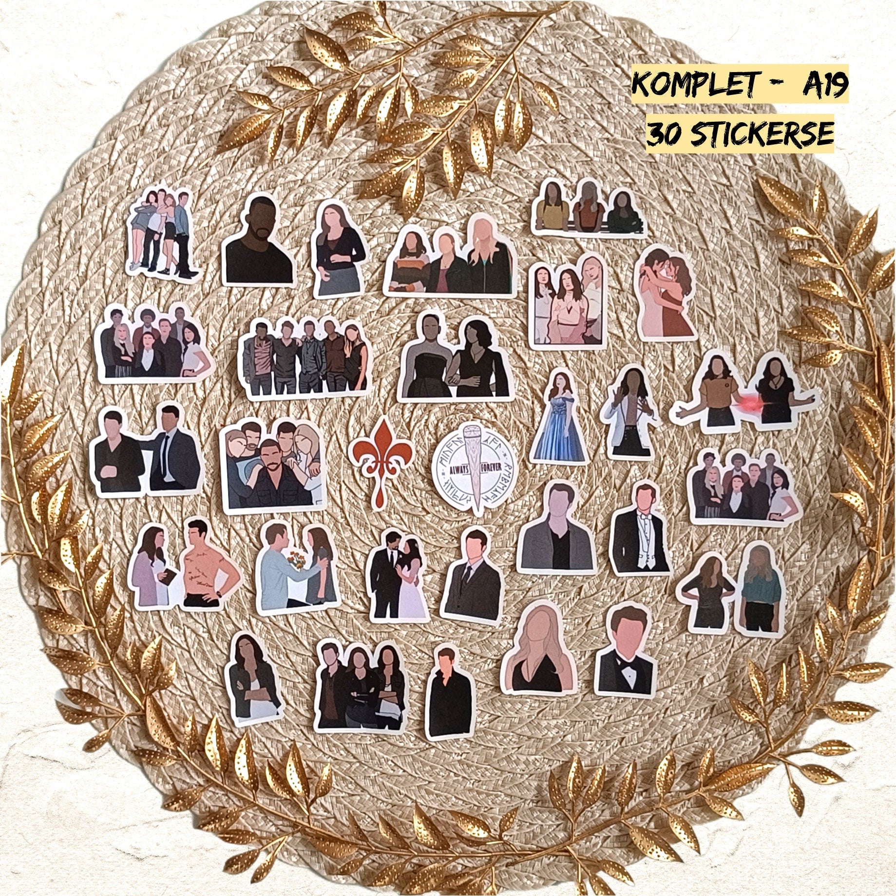 The Vampire Diaries , Damon Salvator ,Stefan Salvatore, Bonnie Bennett,Caroline Forbes, Elena Gilbert, Tyler Lockwood | STICKERS