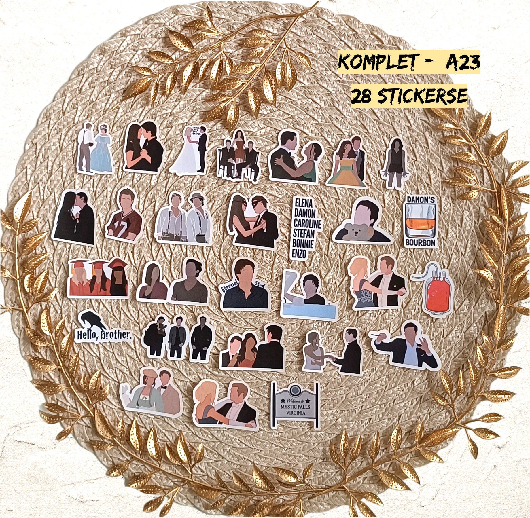 The Vampire Diaries , Damon Salvator ,Stefan Salvatore, Bonnie Bennett,Caroline Forbes, Elena Gilbert, Tyler Lockwood | STICKERS