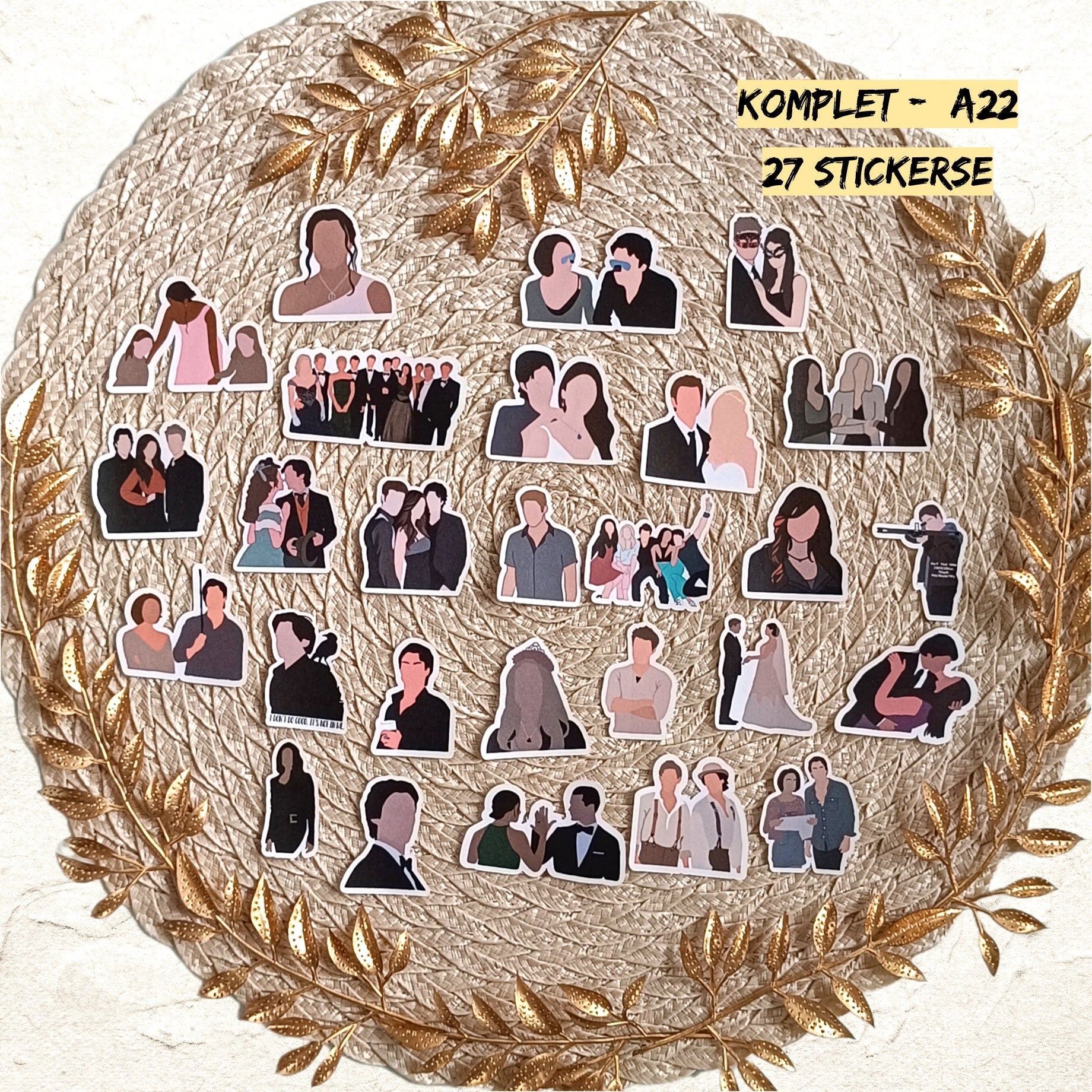 The Vampire Diaries , Damon Salvator ,Stefan Salvatore, Bonnie Bennett,Caroline Forbes, Elena Gilbert, Tyler Lockwood | STICKERS