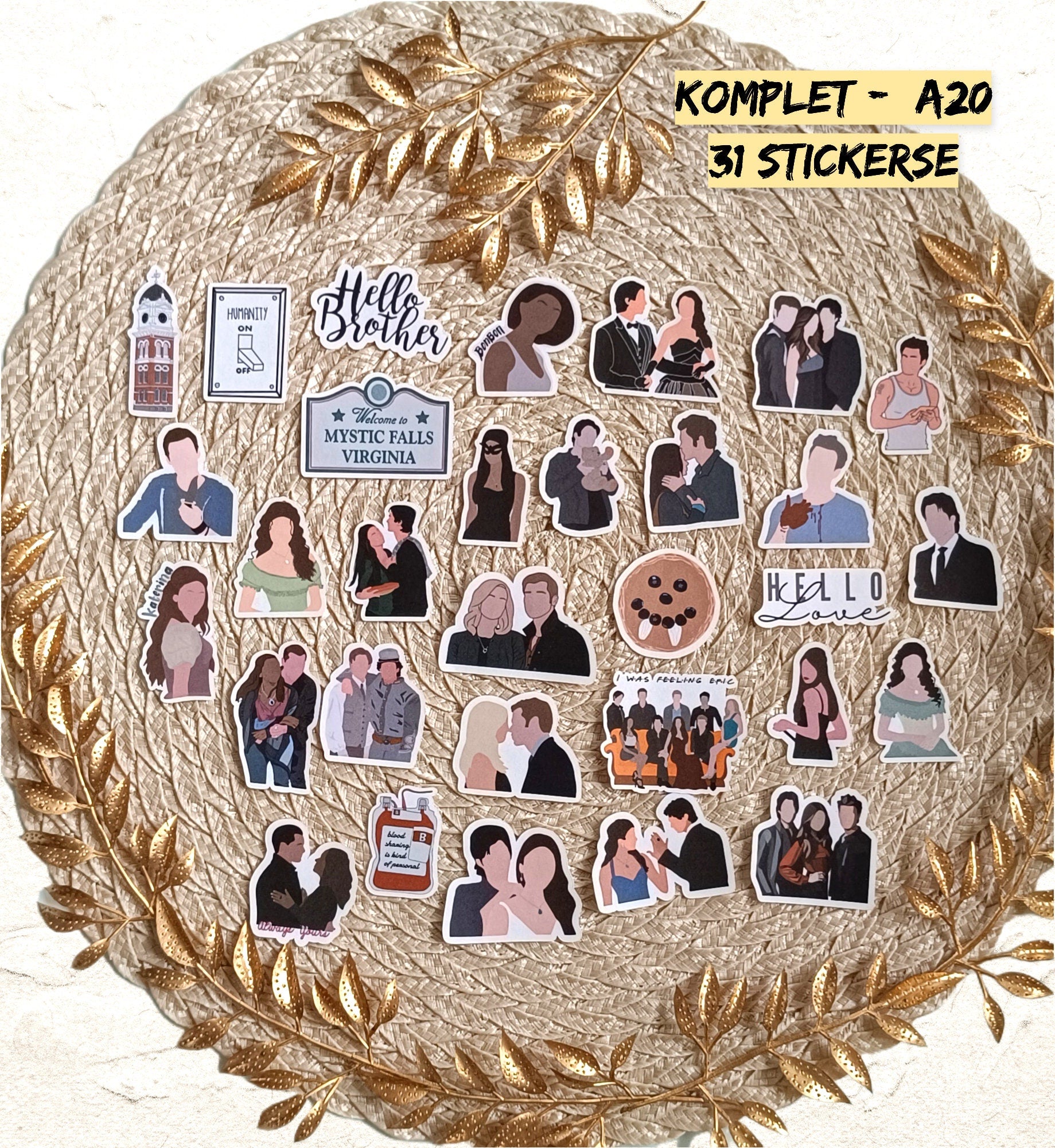 The Vampire Diaries , Damon Salvator ,Stefan Salvatore, Bonnie Bennett,Caroline Forbes, Elena Gilbert, Tyler Lockwood | STICKERS