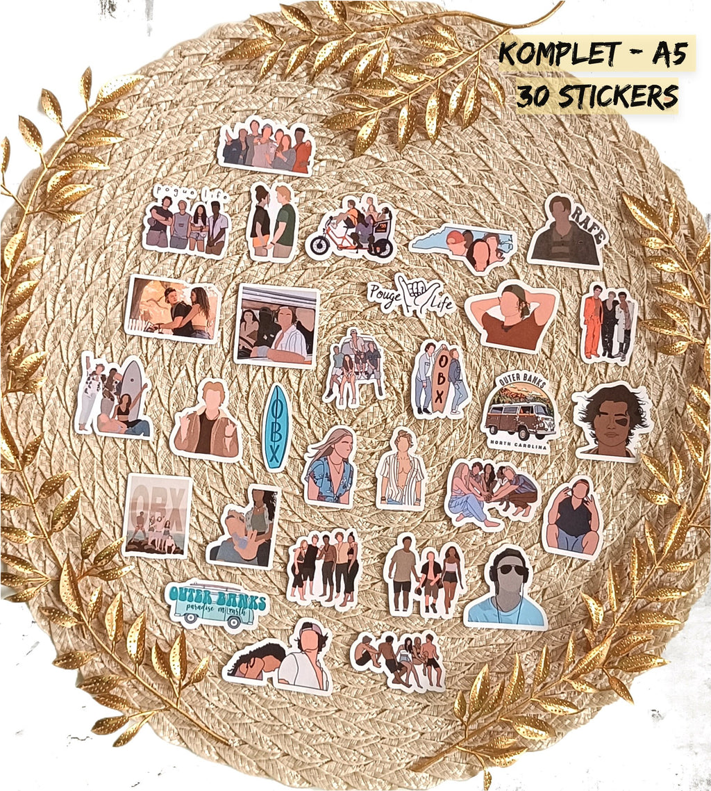 Outer banks, Sarah Cameron,John B, Kiara , JJ, Pope, OBX | STICKERS