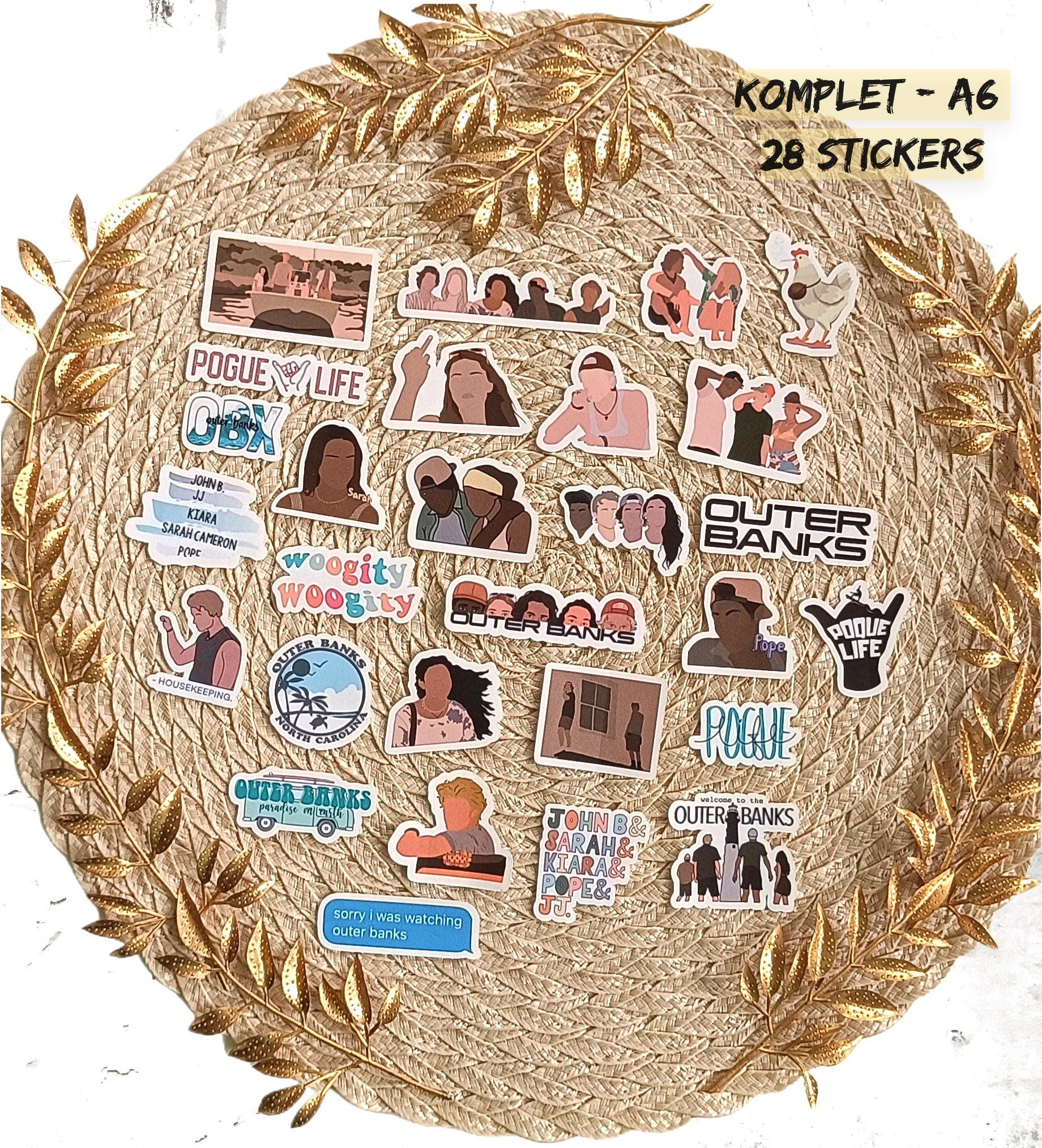 Outer banks, Sarah Cameron,John B, Kiara , JJ, Pope, OBX | STICKERS