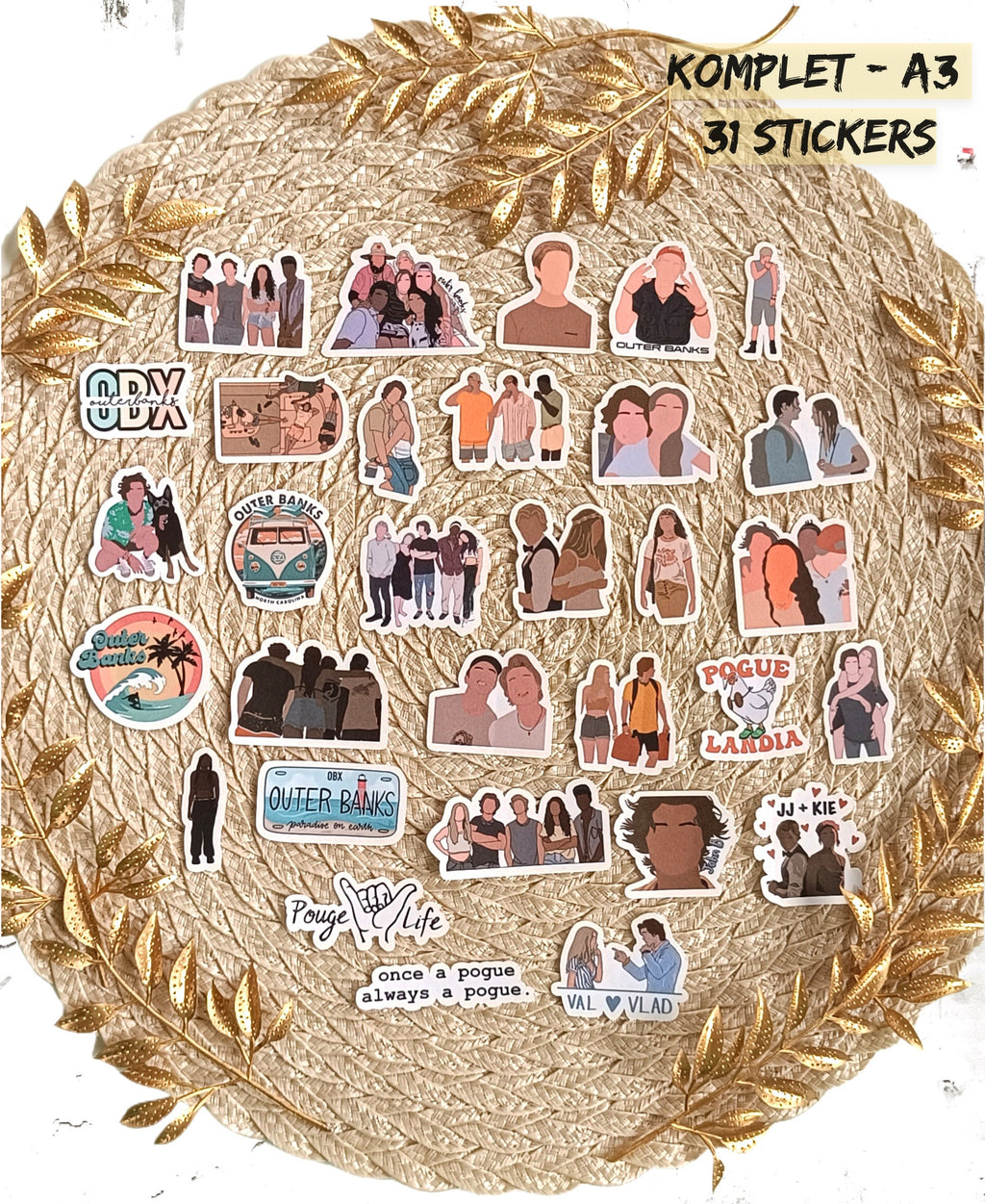 Outer banks, Sarah Cameron,John B, Kiara , JJ, Pope, OBX | STICKERS