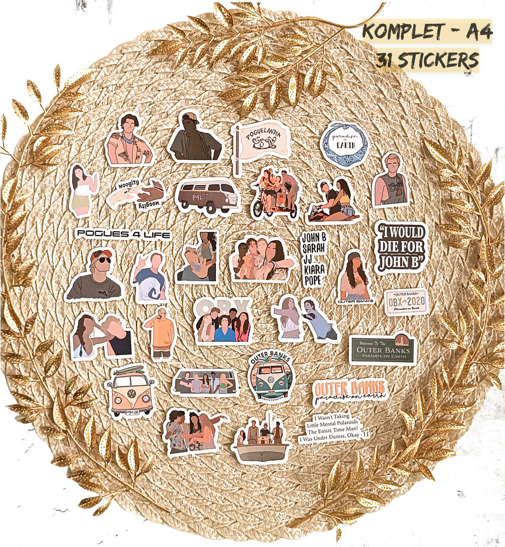 Outer banks, Sarah Cameron,John B, Kiara , JJ, Pope, OBX | STICKERS