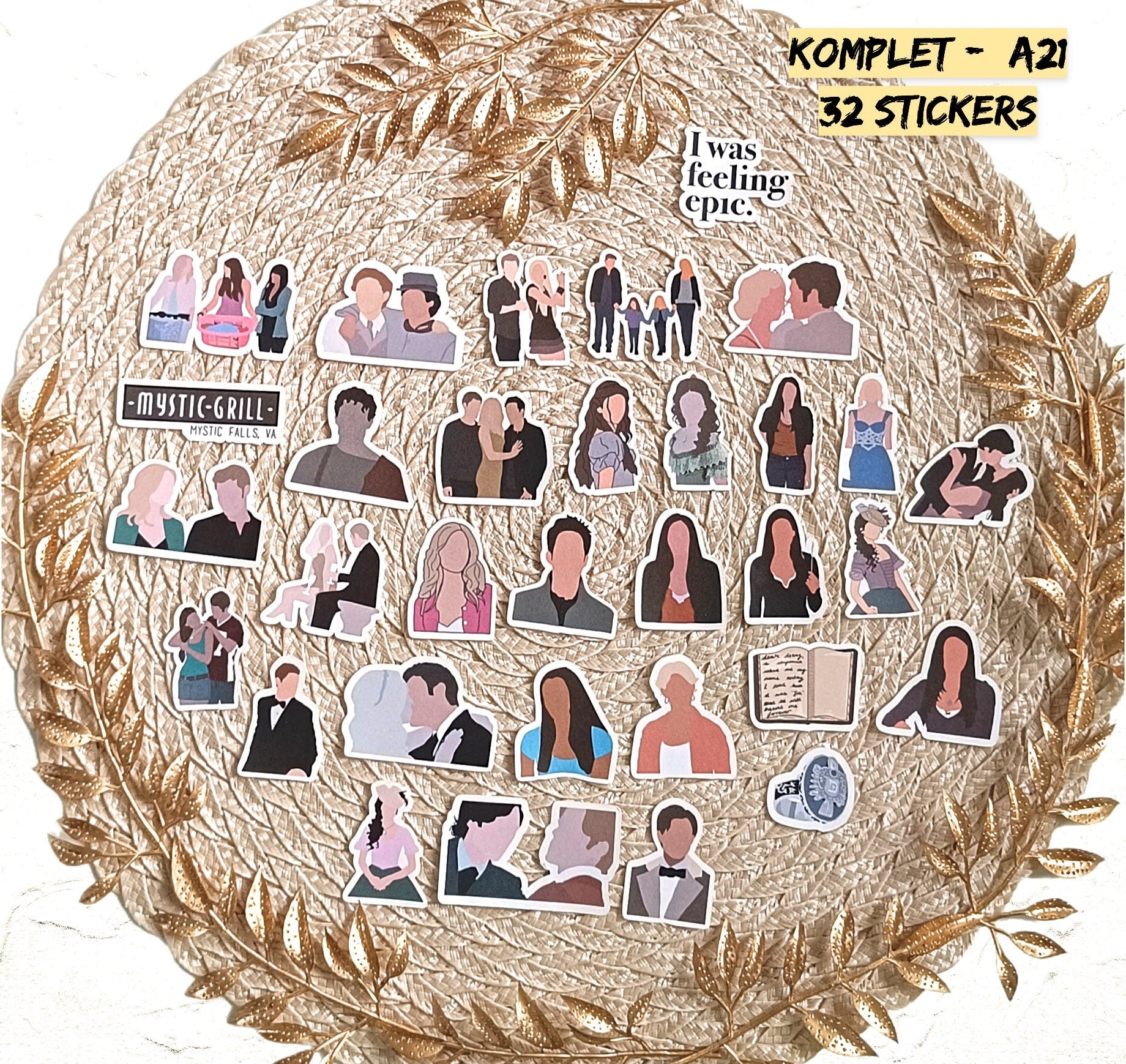 The Vampire Diaries , Damon Salvator ,Stefan Salvatore, Bonnie Bennett,Caroline Forbes, Elena Gilbert, Tyler Lockwood | STICKERS