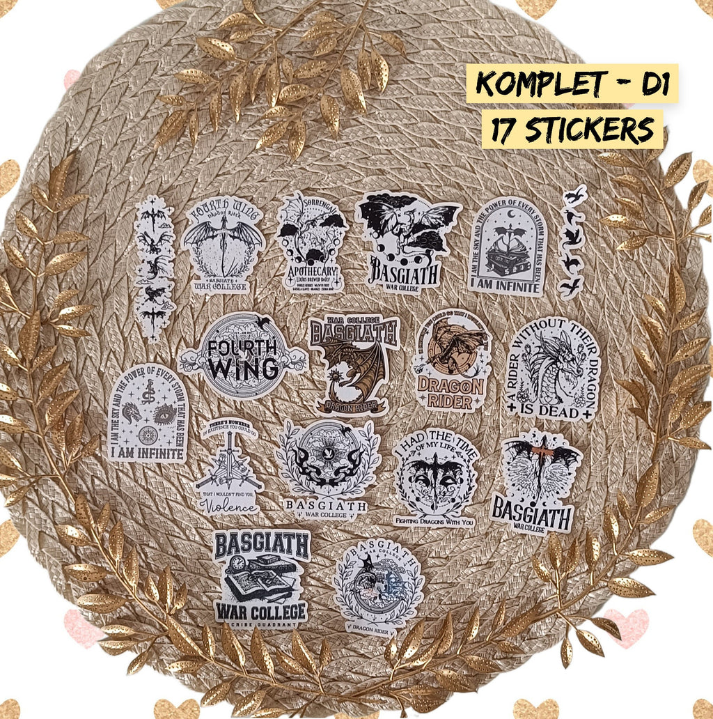 Fourth Wing, Iron Flame, Xaden Riorson, Violet Sorrengail, Tairn, Sgaeyl, Andarna, Basgiath War College | STICKERS