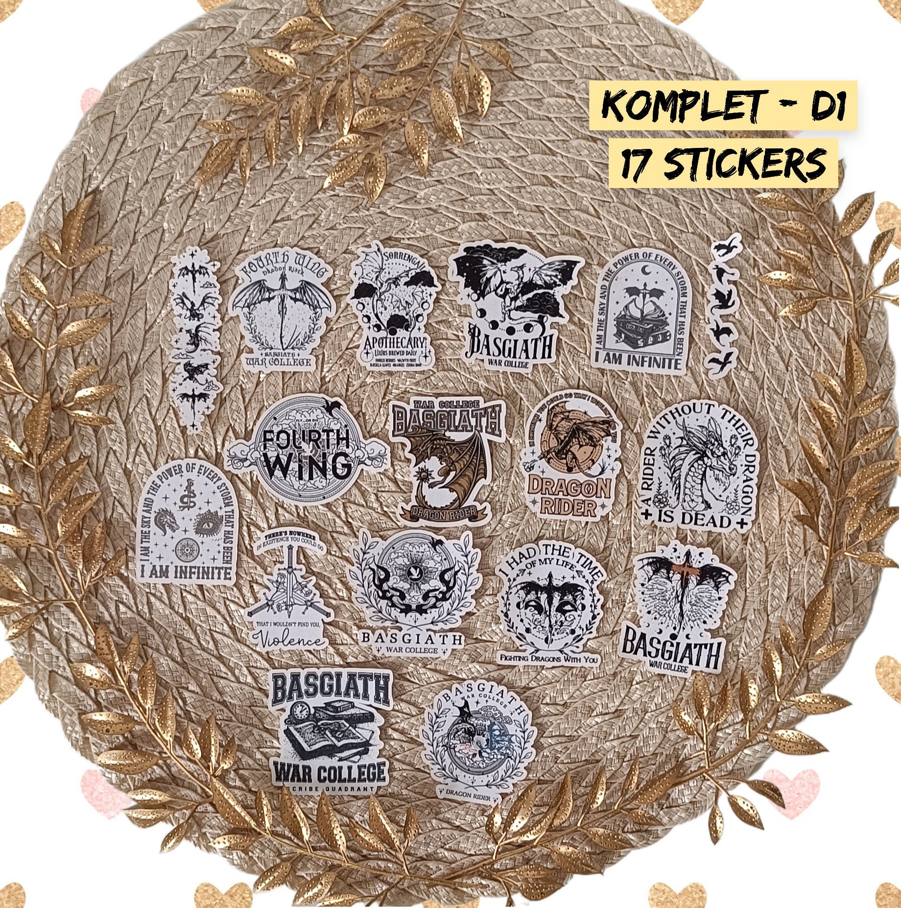 Fourth Wing, Iron Flame, Xaden Riorson, Violet Sorrengail, Tairn, Sgaeyl, Andarna, Basgiath War College | STICKERS