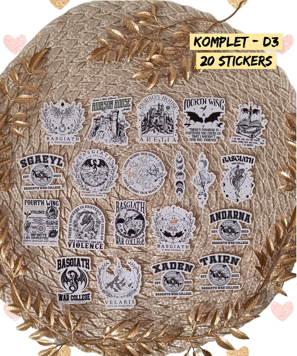 Fourth Wing, Iron Flame, Xaden Riorson, Violet Sorrengail, Tairn, Sgaeyl, Andarna, Basgiath War College | STICKERS