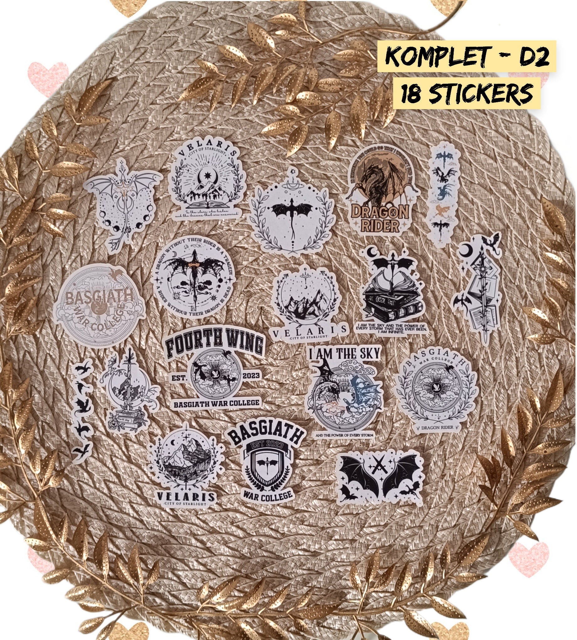 Fourth Wing, Iron Flame, Xaden Riorson, Violet Sorrengail, Tairn, Sgaeyl, Andarna, Basgiath War College | STICKERS