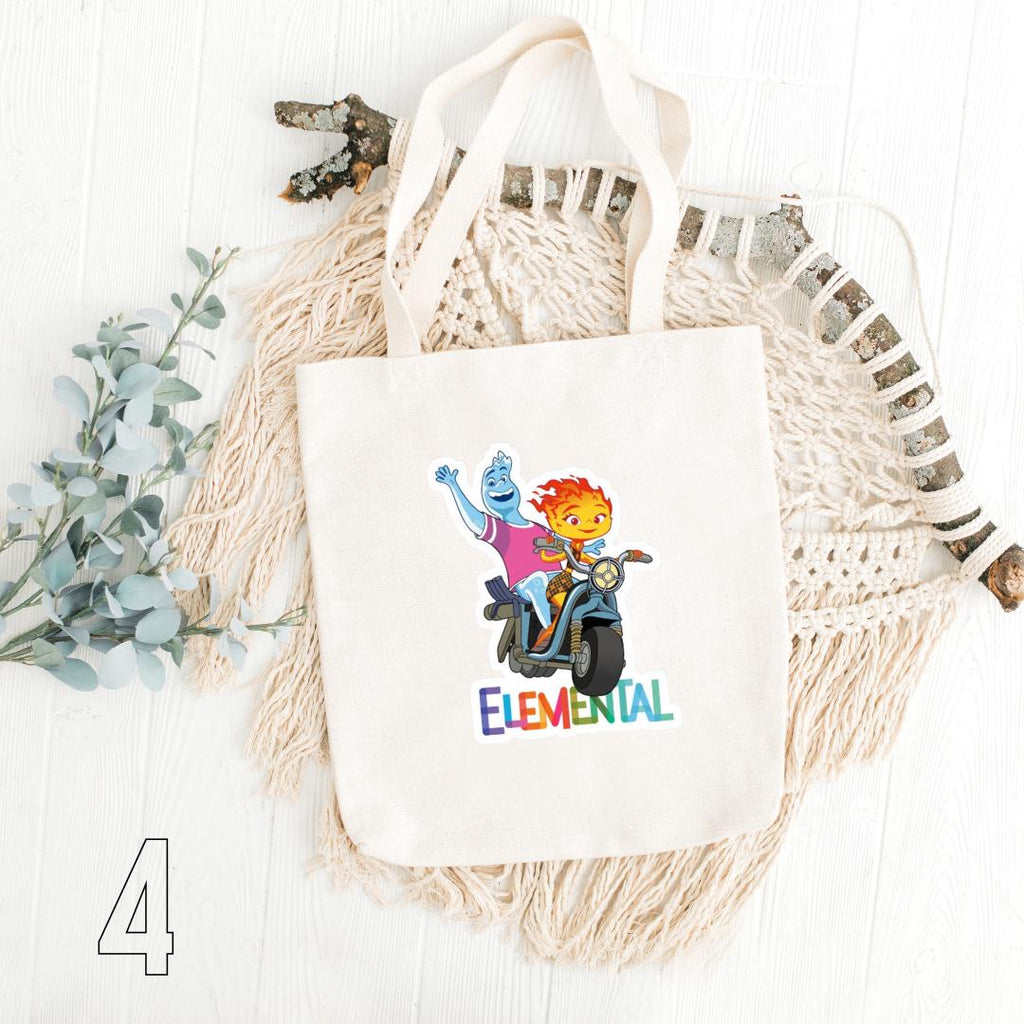 Disney Elemental Inspired Tote Bag | Ember, Gale & Lake Cotton Bag | Pixar Aesthetic Gift