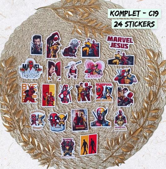 Zestaw naklejek Deadpool i Wolverine / Deadpool & Wolverine – Marvel