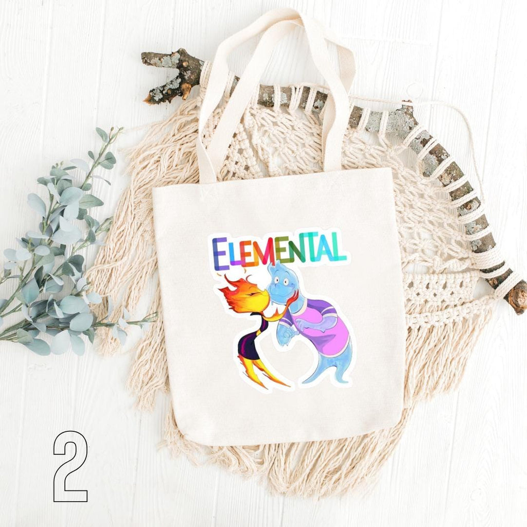 Disney Elemental Inspired Tote Bag | Ember, Gale & Lake Cotton Bag | Pixar Aesthetic Gift