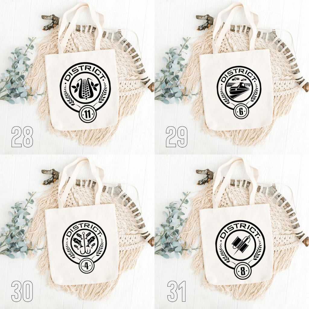 The Hunger Games Inspired Tote Bag | Katniss, Peeta & Gale Cotton Bag | Dystopian Movie Aesthetic Gift