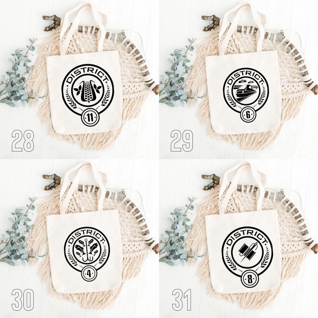 The Hunger Games Inspired Tote Bag | Katniss, Peeta & Gale Cotton Bag | Dystopian Movie Aesthetic Gift