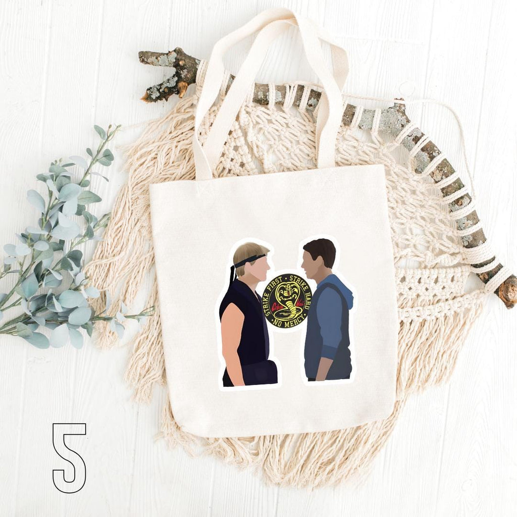 Cobra Kai Inspired Tote Bag | Karate Dojo Cotton Bag | Johnny, Daniel, Miguel & Tory Aesthetic Gift
