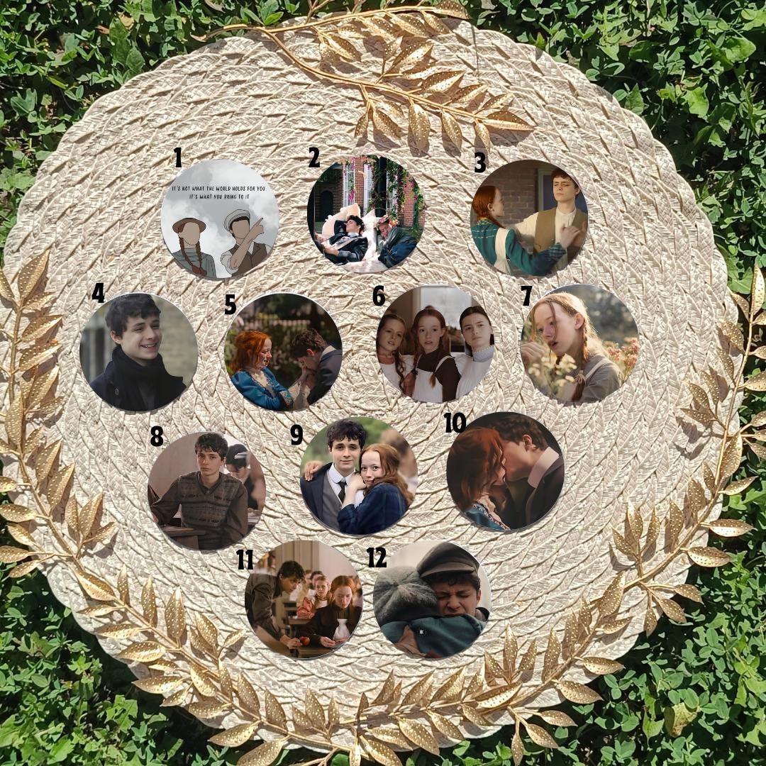 Anne with an "e", Anne Shirley, Diana Barry, Gilbert Blythe, Anna and Gilbert | PINS, KEYCHAIN, MAGNET