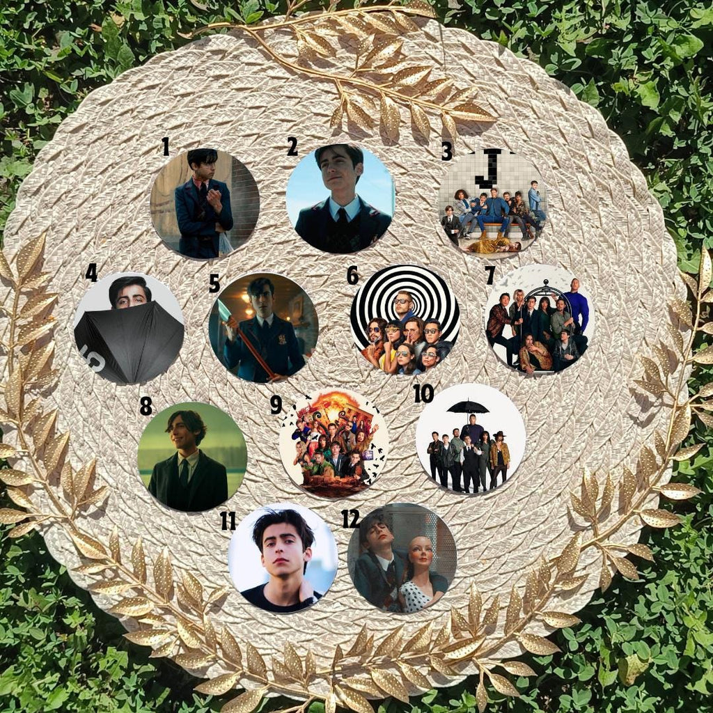 The Umbrella Academy, Academy Superhero, Number Five, Vanya Hargreeves, Luther Hargreeves, Allison, Diego, Klaus | PINS, KEYCHAIN, MAGNET