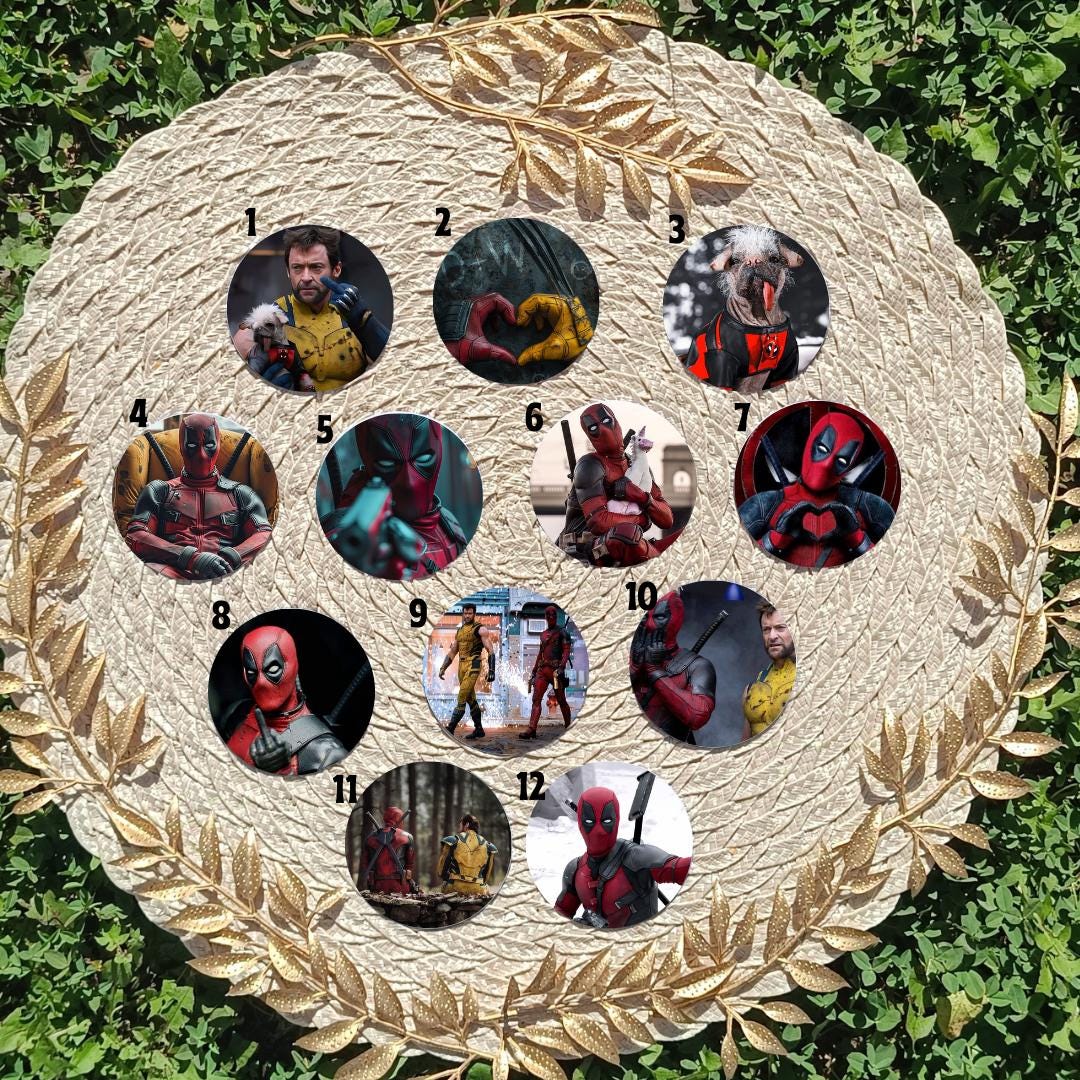 Magnes 58 mm - inspirowany Deadpool & Wolverine
