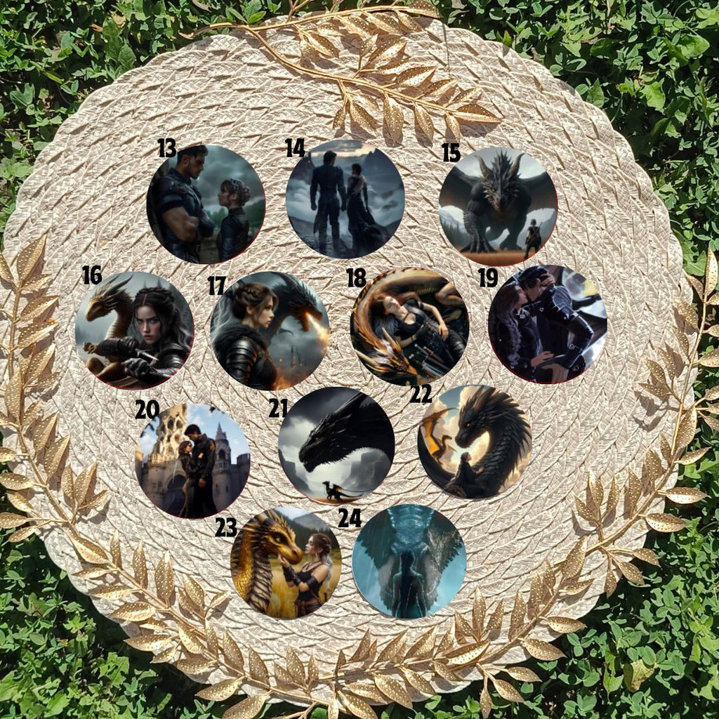 Fourth Wing, Iron Flame, Xaden Riorson, Violet Sorrengail, Tairn, Sgaeyl, Andarna, Basgiath War College | PINS, KEYCHAIN, MAGNET