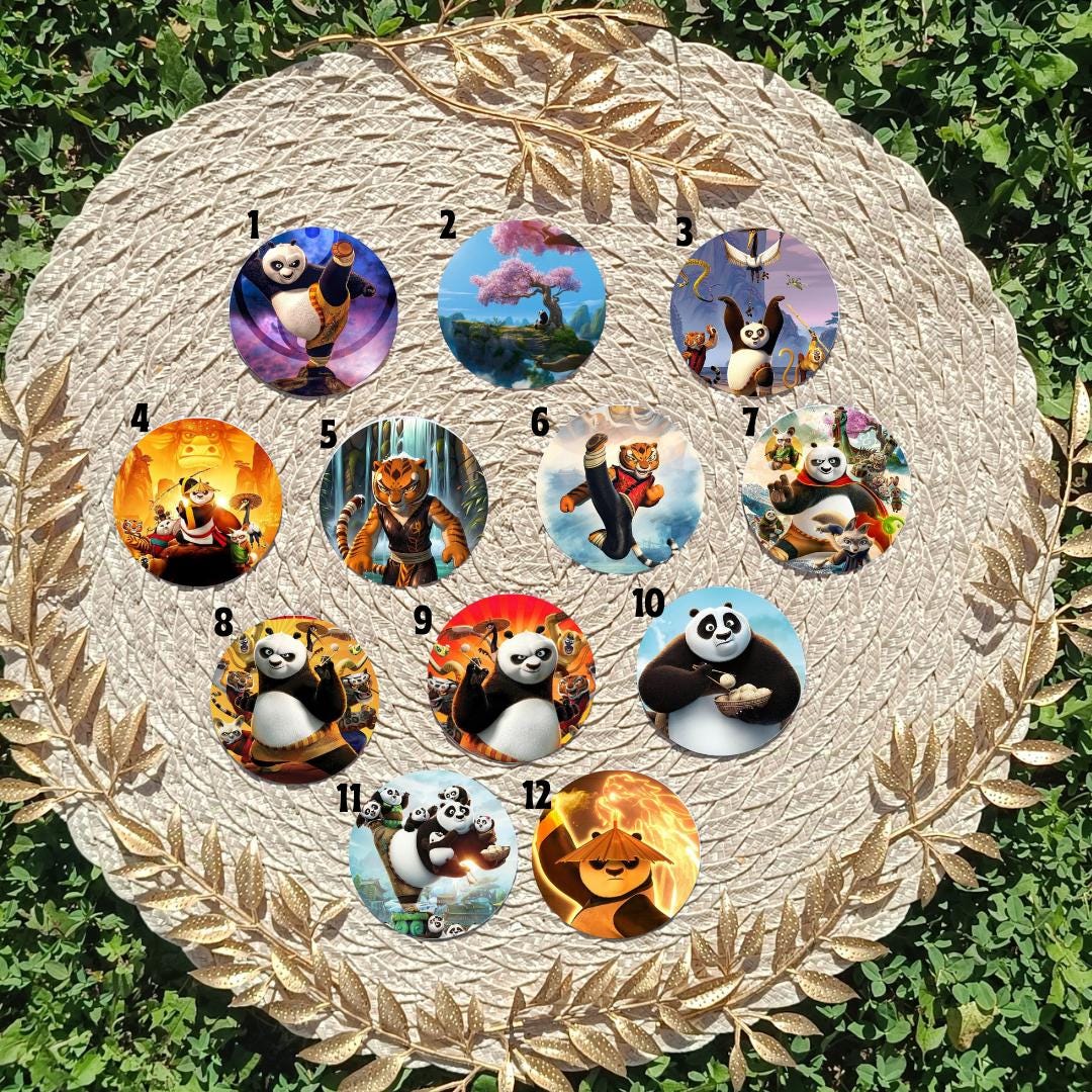 Kung Fu Panda Refrigerator Magnet - movie-inspired, funny magnet, Po, Shifu