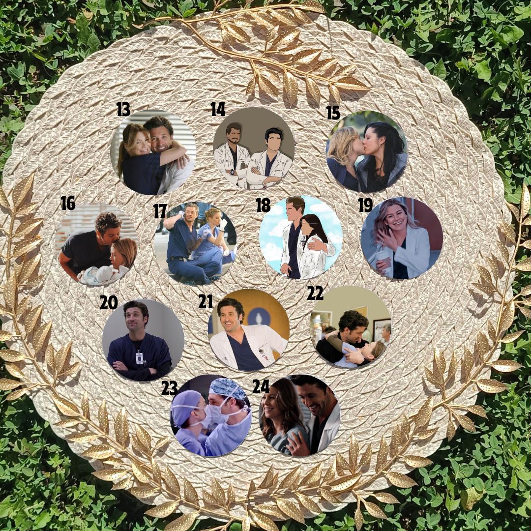 Grey's Anatomy, Meredith Grey, Miranda Bailey, Derek Shepherd, Alex Karev, Cristina Yang , Seattle Greys Hospital | PINS, KEYCHAIN, MAGNET