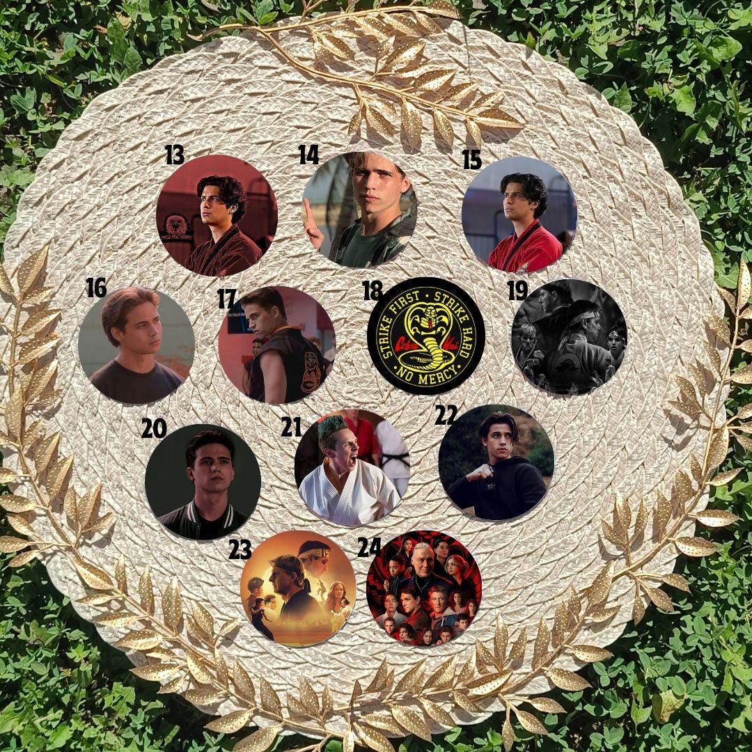 Cobra Kai, Miyagi-do, Johnny Lawrence, Daniel LaRusso, Miguel Diaz, Robby Keene, Samantha LaRusso, Tory Nichols | PINS, KEYCHAIN, MAGNET