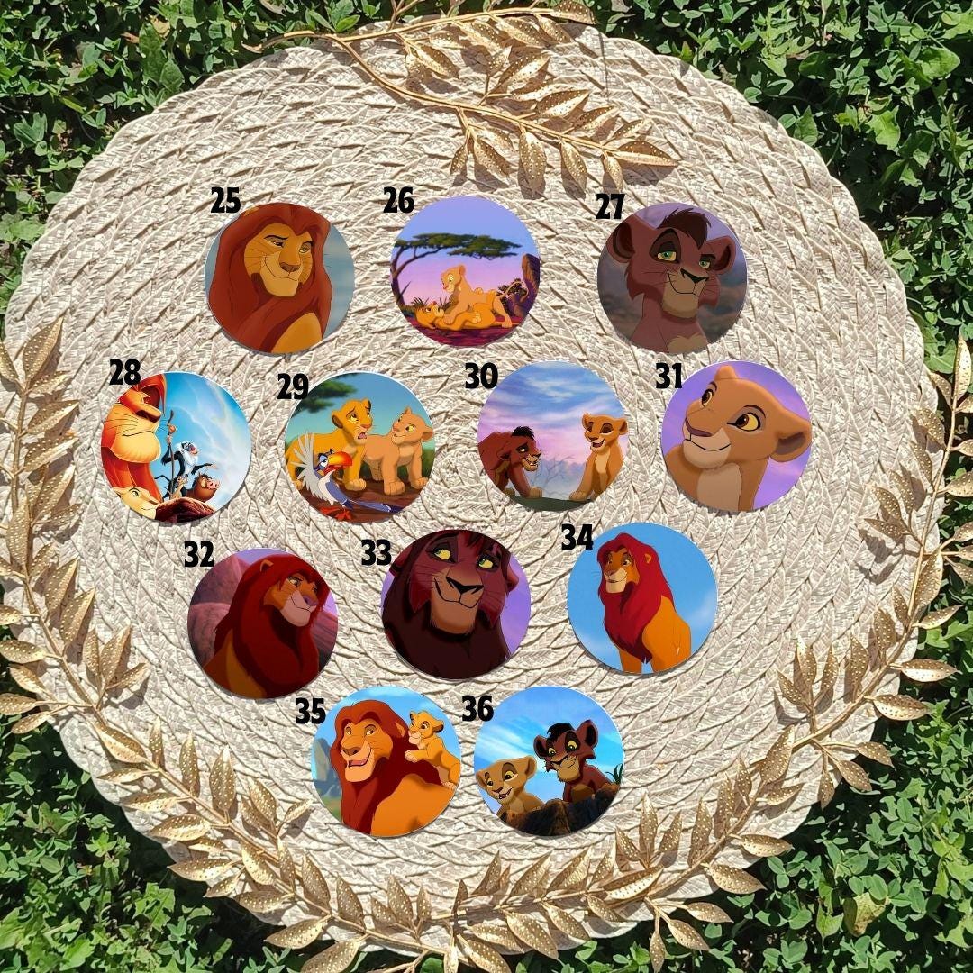 Przypinka Król Lew – inspirowana filmem Disney, estetyczna przypinka, Simba, Nala