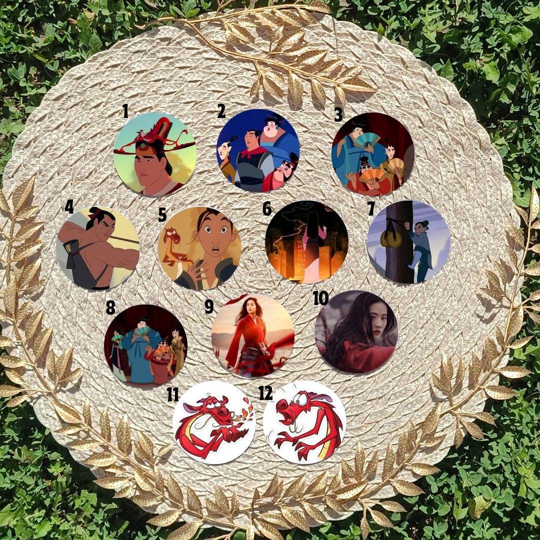 Mulan Refrigerator Magnet – Disney film inspired, aesthetic magnet, Mushu, Li Shang