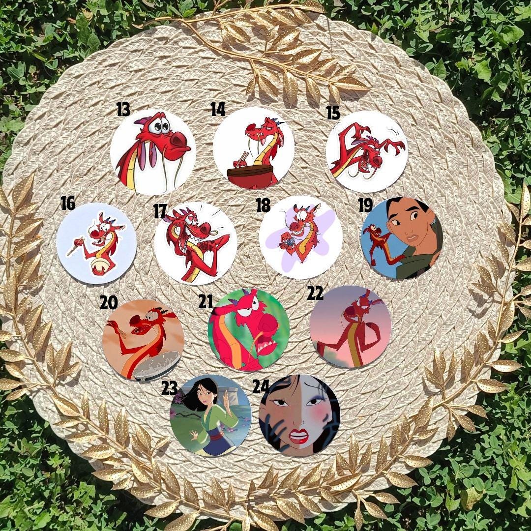 Mulan Refrigerator Magnet – Disney film inspired, aesthetic magnet, Mushu, Li Shang