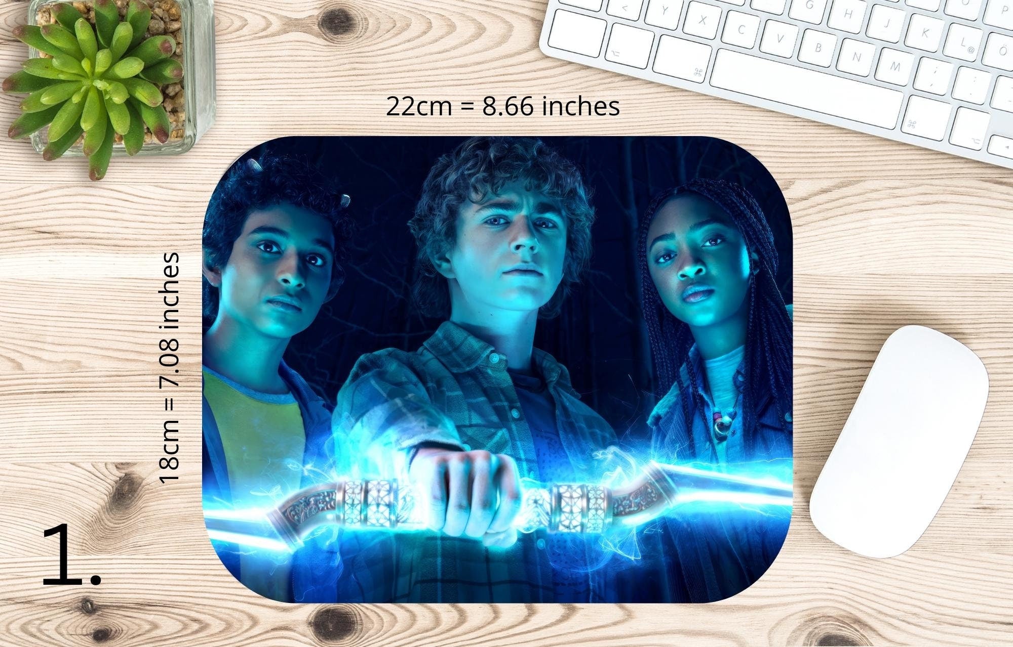 Percy Jackson and the Olympians, Grover Underwood, Annabeth Chase, Sally Jackson, Chiron |  MAUSEPAD, Gaming Mouse Pad