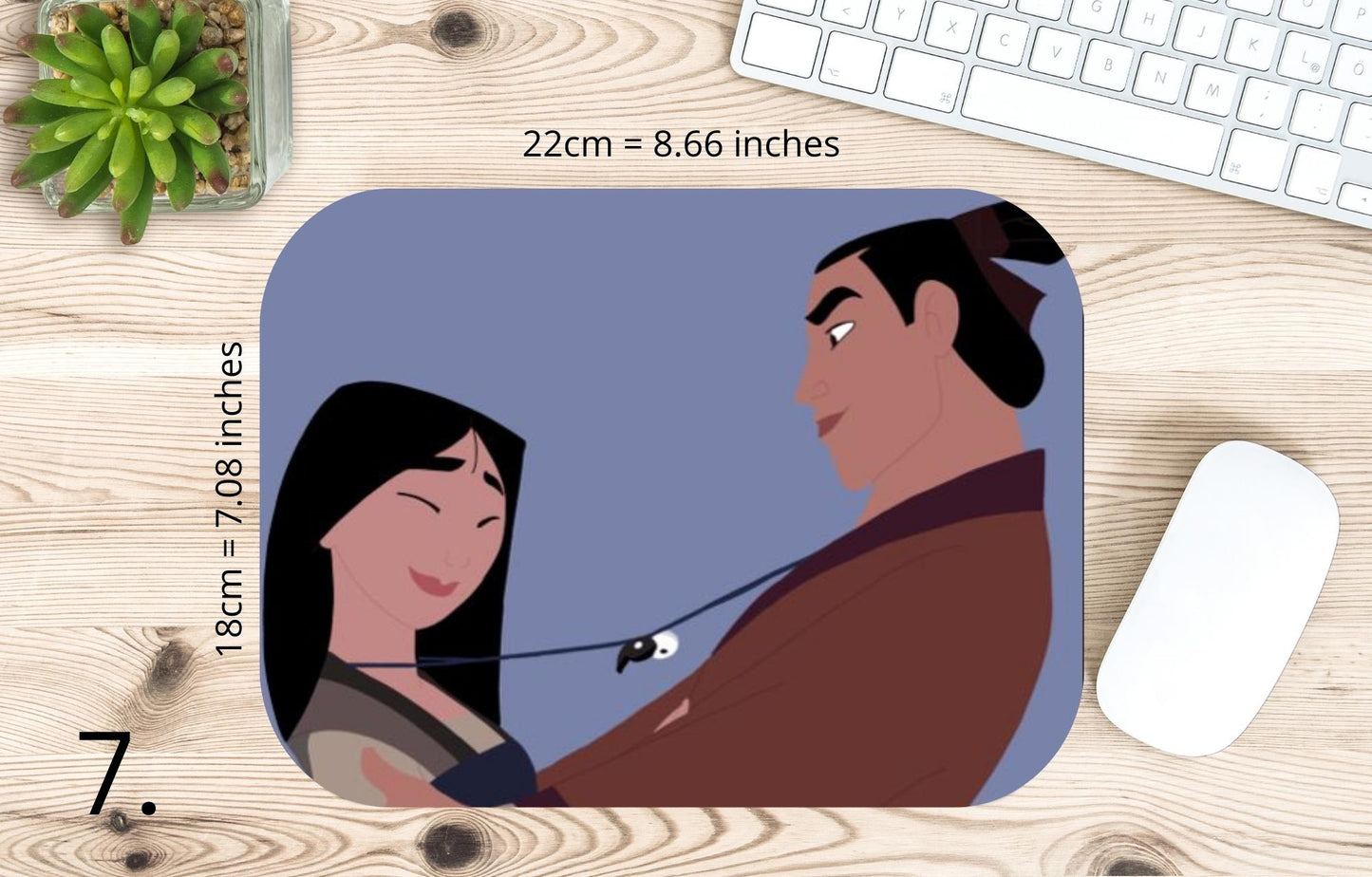 Mulan Mousepad / Mulan - Mushu and Li Shang